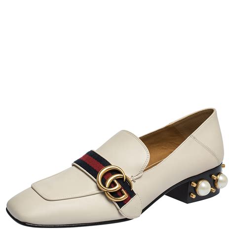 gucci loafers on sale womens|gucci pearl heel loafer.